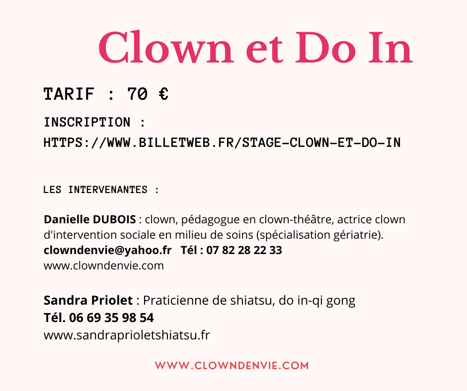 Stage Clown et Do in,Tarif et INtervenantes